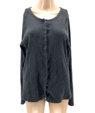 350 Gap Women Gray Scoop Neck Long Sleeve Bottom Down Cardigan Sweater Size XL