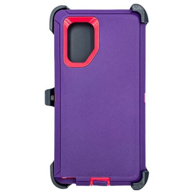 Heavy Duty Shockproof Tough Case Cover w/Clip PURPLE/PINK For Samsung Note 10