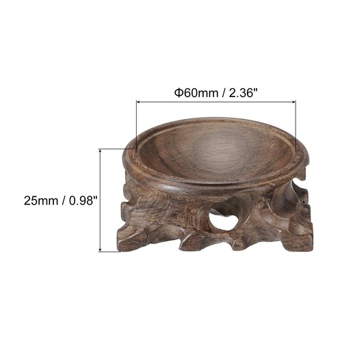 Legno Sfera Supporto Supporti Schermi Base 60mm Diametro Nero - Foto 2 di 5