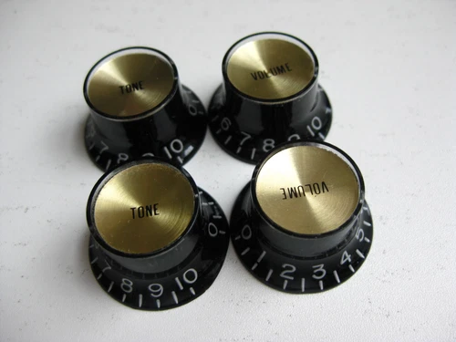 Gibson SG Les Paul Guitar Gold Black Knobs Set for Project Upgrade