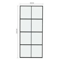 Glass Barn Door Carbon Steel Sliding Glass Door Panel with 6FT Hardware Rail Kit