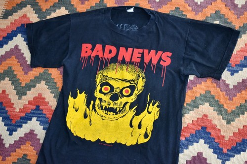 RARE Vtg 1987 BAD NEWS Parody Rock Band Tour T-Shirt Tee Young Ones Spinal Tap S - Picture 2 of 7