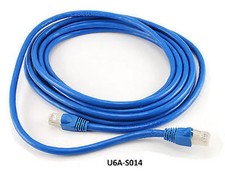 14ft Shielded CAT6A Network STP 500MHz Bare Copper Ethernet RJ45 Patch Cable