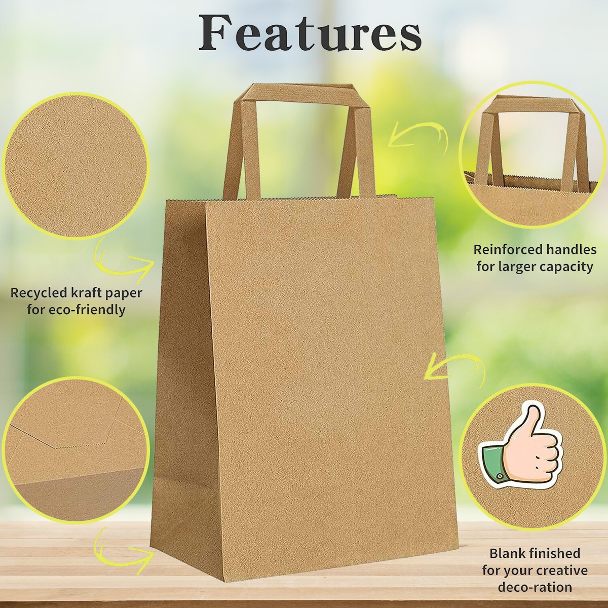 Sacchetti Per Cibo Festa Borse Per Cibo In Carta Kraft Marrone - Foto 4