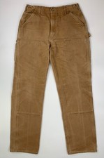 VTG Carhartt Pant Men 34x34 Brown Double Knee Carpenter B01 BRN Work Made in USA