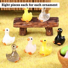 56PCS Mini Resin Duck Luminous Tiny Ducks Cute Miniature Ducks Glow in The Dark
