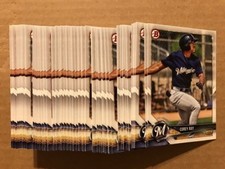 Lot (75) COREY RAY Brewers 2018 Bowman Baseball paper base prospect cards