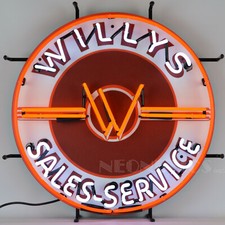 Willys Jeep Neon Sign 4x4 Wwii Dads Shop Garage Wall Lamp Light Mb Wagon Cj-3a