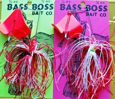 GO BIG RED-GET BOTH-1/2 OZ AND 3/8 OZ RED ON RED BASS BOSS BUZZ BAITS