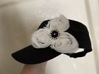 100% cotton black women’s cap hat white flower and skull scarf  — photo 2