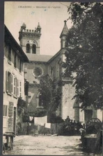 CHABONS 38 animated church postcard written to Hélène Eymery Charcu. Gavet Grenoble ~1930