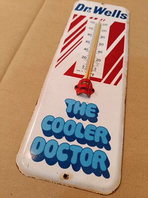 Vintage Glass Thermometer Dr.Well No porcelain merchandise souvenir shop retail