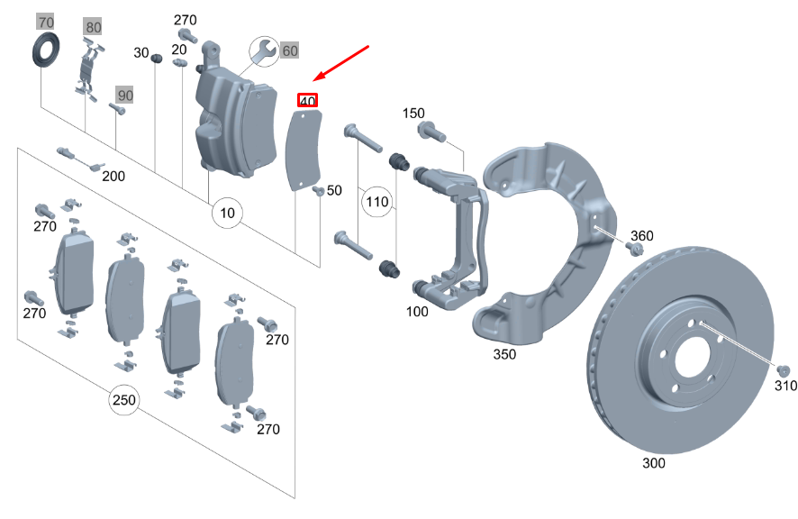 MERCEDES-BENZ GLB CLASS FRONT CENTER BRAKE DUST SHIELD A2474270300  