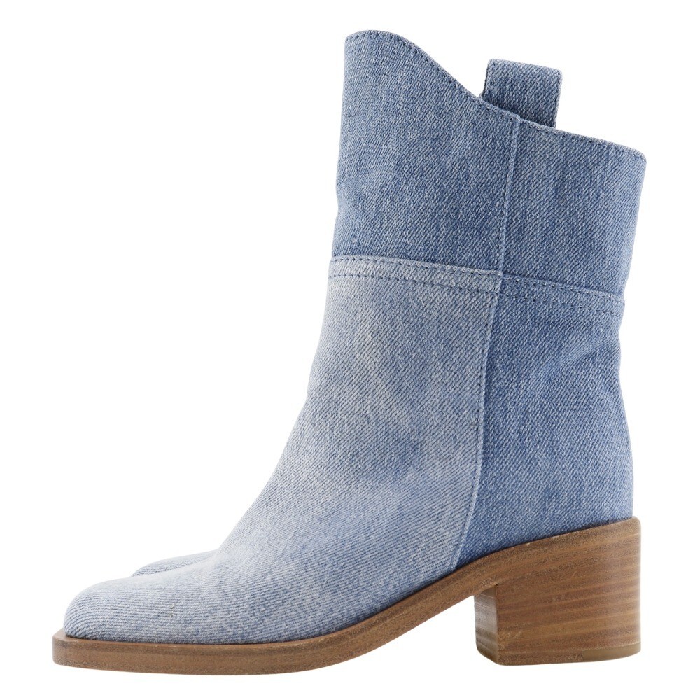 CHANEL G30181 Denim Short Boots 35C Blue Women | eBay