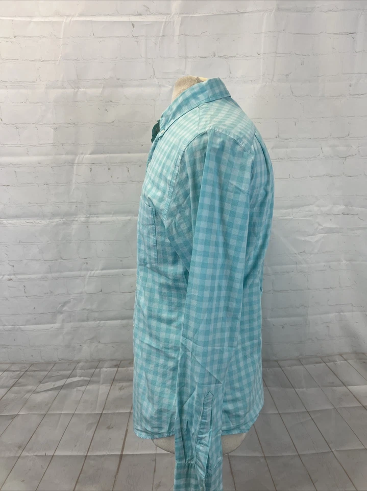 修身 Bonobos 男式绿松石格子棉质正装衬衫 M 码 $118 — 第 4/4 张图片