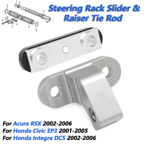 Steering Rack Slider Riser Raiser Tie Rod Kit For Honda Acura Integra ...