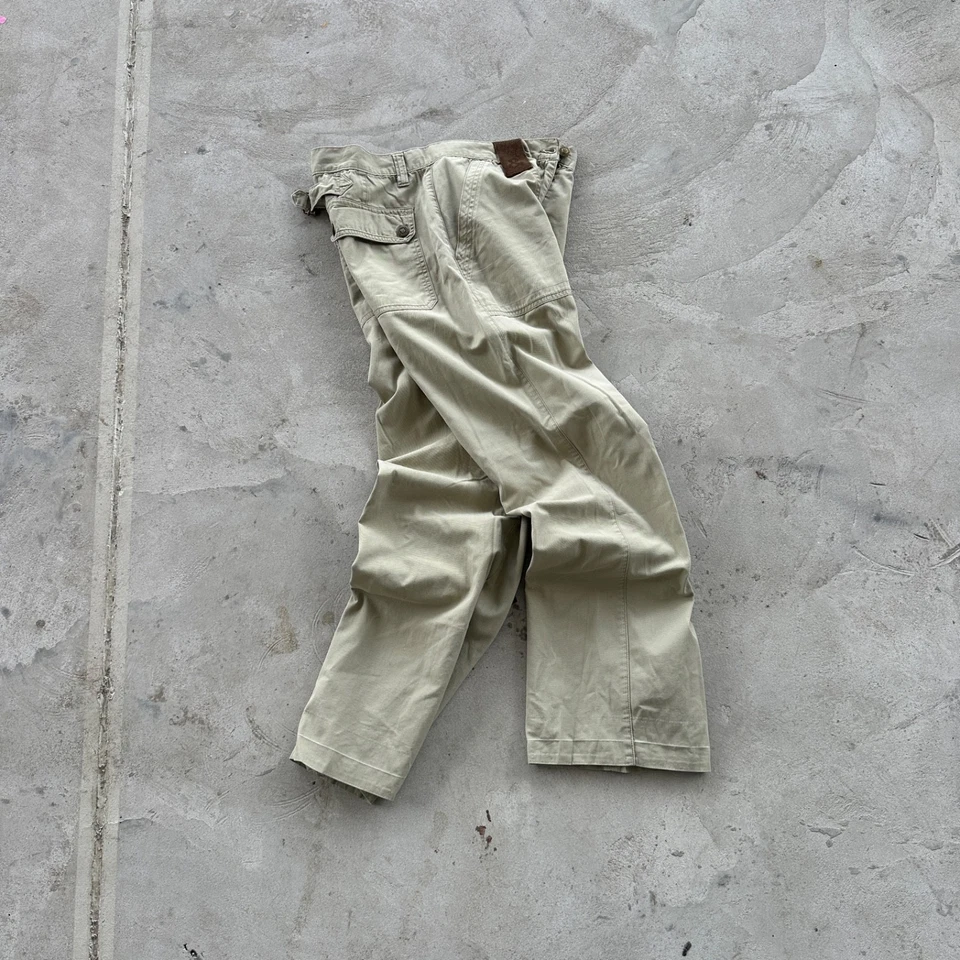 Vintage Dolce Gabbana Beige Avangard Pants Leather Label Gold Buttoms Size M Foto 2 de 4