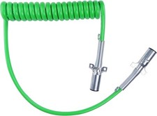 7 Way Coiled Cord 15 FT Green ABS Electrical Power 15FT Longtail