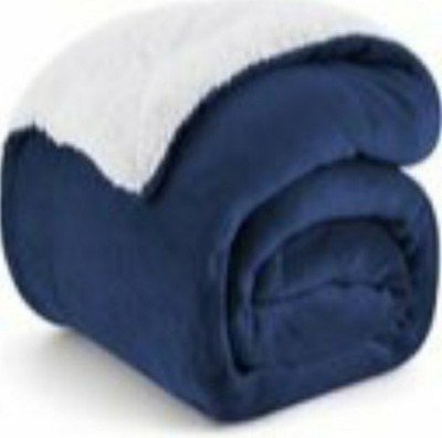 Sherpa Fleece Überwurf Decke super weich wendbar marine Double/Twin 60x80in