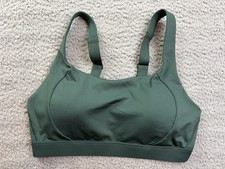 All In Motion Sports Bra Womens Medium Green Back Closure Adjustable Straps
