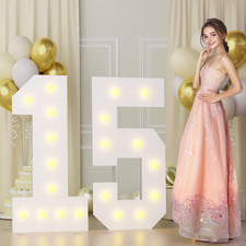 4FT 15 Marquee Numbers, Big 15 Light up Numbers for 15Th Birthday Decorations Wa