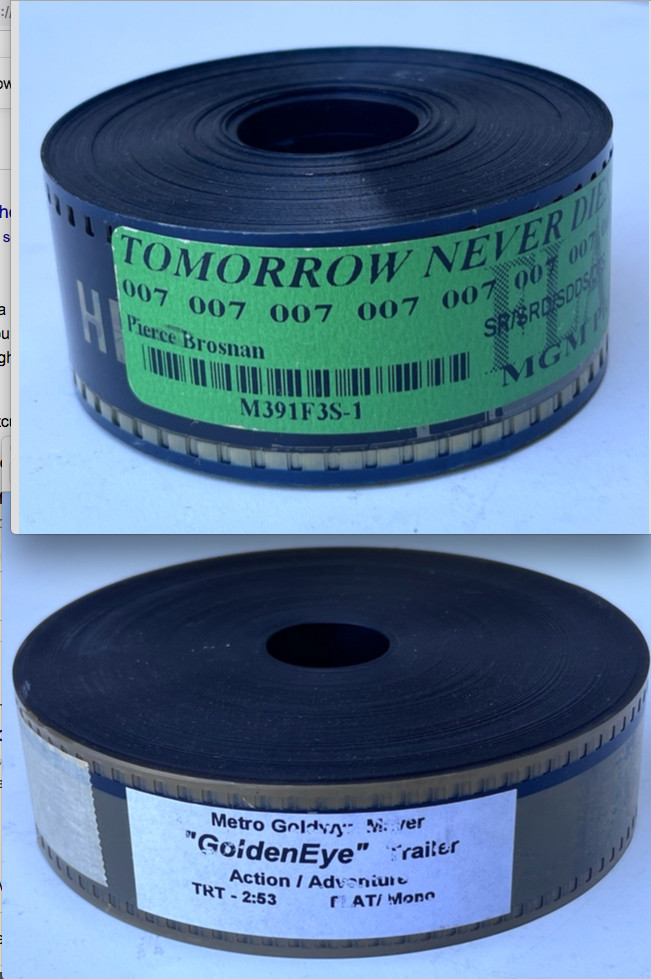 James Bond Goldeneye & Tomorrow Never Dies Movie Trailer Theater Film Roll Lot
