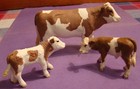 3 SCHLEICH AYRSHIRE,GUERNSEY,HEREFORD? COW 2 CALFS FAMILY DAIRY FARM