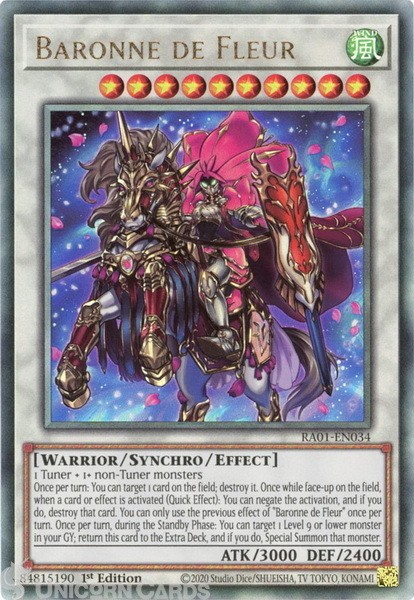 RA01-EN034 Baronne de Fleur :: Ultimate Rare 1st Edition YuGiOh Card