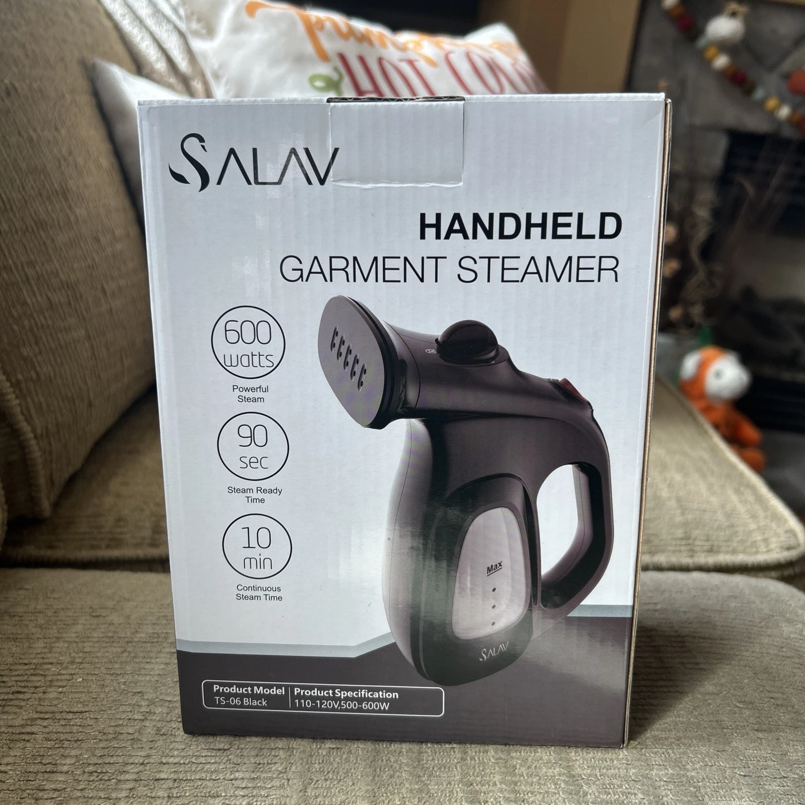 Salav Handheld Travel Garment Steamer 60ml Compact TS-06 Black, NIB