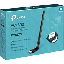 TP-LINK Archer T3U Plus 1300Mbps Wireless Dual-Band USB Adapter - Black