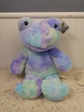 Build A Bear Hoppy Swirls Tie-Dye Blue Frog Plush Soft Toy 16  Full Size