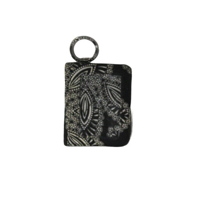 Vera Bradley Black White Paisley Keychain ID Wallet Cardholder