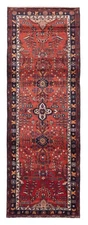 3'7" x 10'7" Vintage Hand-knotted Runner Rug Traditional Oriental Wool Carpet