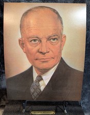 1972 Portrait Of The President's Dwight Eisenhower 34th Pres 14X11 Cardstock Bio
