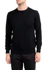 Roberto Cavalli Men's 100 Wool Black Crewneck Sweater