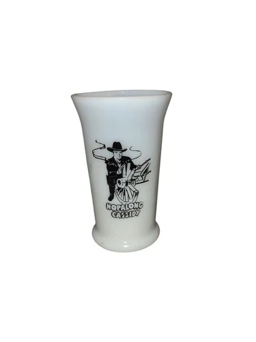 Vintage Hoppy Milk Glass Cup MCM Hopalong Cassidy