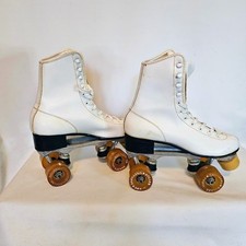Vintage Roller Derby Roller Skates Urethane Wheels White Women's Size 7