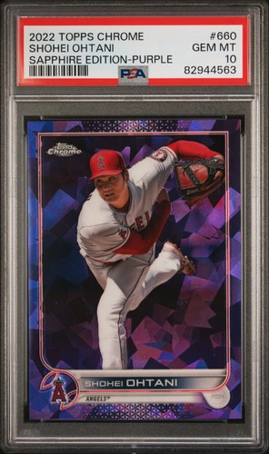 2022 TOPPS CHROME SAPPHIRE ED PURPLE #660 SHOHEI OHTANI 3/10 PSA 10