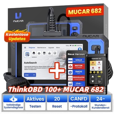 2026 ThinkOBD 100+MUCAR 682 KFZ Diagnosegerät Alle System OBD2 Scanner 20 Reset