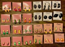 Earrings - Wholesale Lot Of 24 Vintage Cast Clip Earrings 1980-90 s