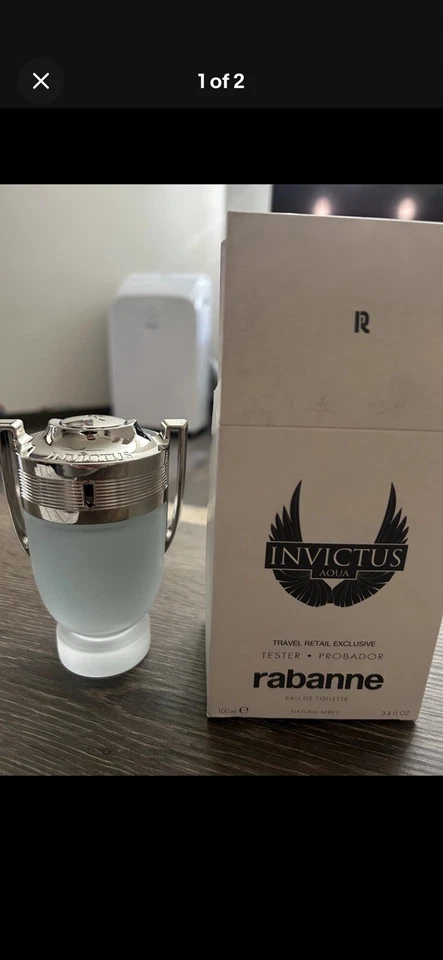 Spray Invictus Aqua Edt 3,4 OZ 100 ml de Paco Rabanne raro Foto 2 de 3
