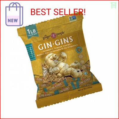 Gin GINS Spicy Turmeric Chewy Ginger Candy by The Ginger People   Anti-Nausea an
