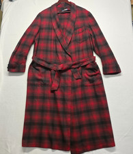 Pendleton Men s Robe Wool Red Tartan Plaid 100 Virgin Wool Bathrobe Size Large