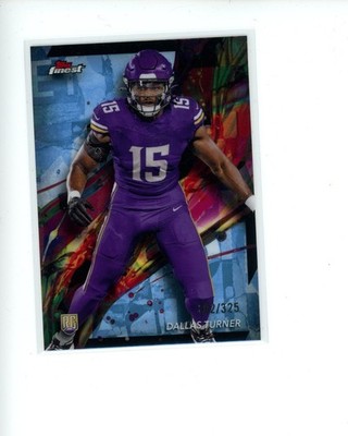 2024 Topps Finest Sky Blue Refractor #56 Dallas Turner Rookie RC #d 102/325
