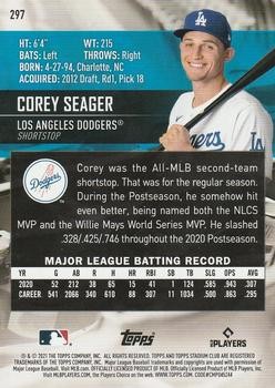 Corey Seager 2021 Stadium Club #297 Red Foil Los Angeles Dodgers