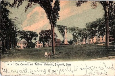 Postcard MONUMENT SCENE Plymouth Massachusetts MA m/01 AJ1841