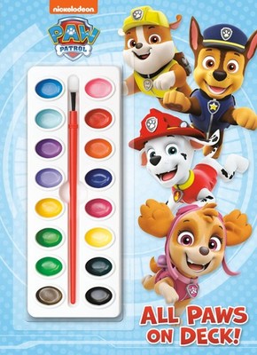All Paws on Deck! (Paw Patrol): Activity Book with Paintbrush and 16 Waterco...