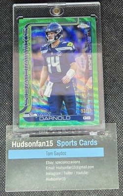 Sam Darnold 2025 Topps Chrome #275 Green Wave Refractor 83/99 Seattle Seahawks