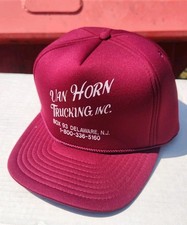 Vintage 80s 90s San Sun OSFA Van Horn Trucking Delaware NJ Hat Cap