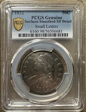 1832 capped bust half dollar PCGS XF detail - Surfaces Smoothed